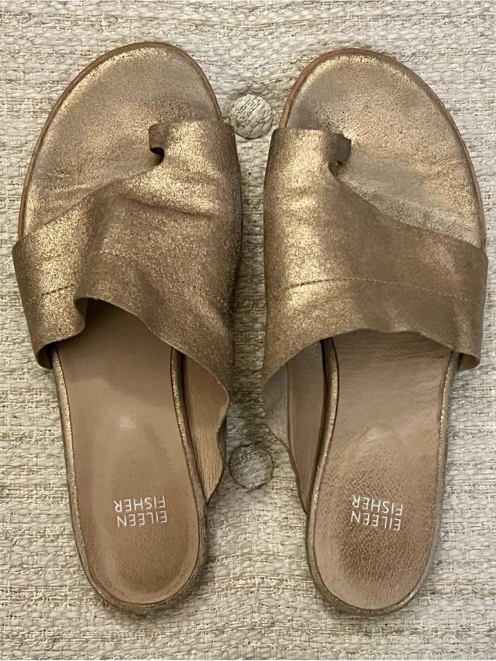 Eileen Fisher Platinum Dello Slide Sandals - Size 9